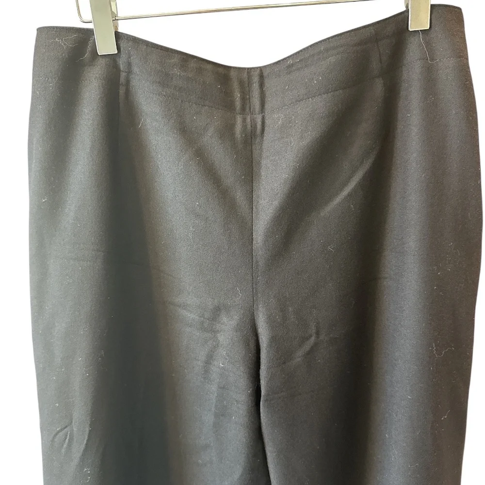Vintage Talbots Pants 12 Wool Wide Leg Minimalist Trouser Career Classic Black‎